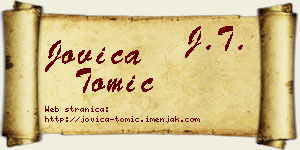 Jovica Tomić vizit kartica